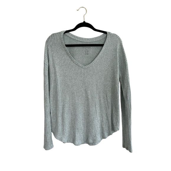 American Eagle Outfitters Soft & Sexy Rib Top Size Medium Light Blue - Picture 1 of 4